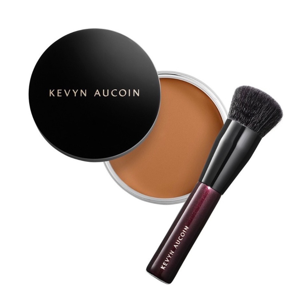 NEW Kevyn Aucoin Foundation Balm Deep FB13 Full Coverage Cream with Brush